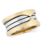 A B ZERO 1 RING, BVLGARI in yellow and white gold, signed Bvlgari, size P / 7.5, 14.27g.