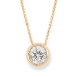 A 1.03 CARAT DIAMOND PENDANT AND CHAIN set with a round modern brilliant cut diamond of 1.03 carats,