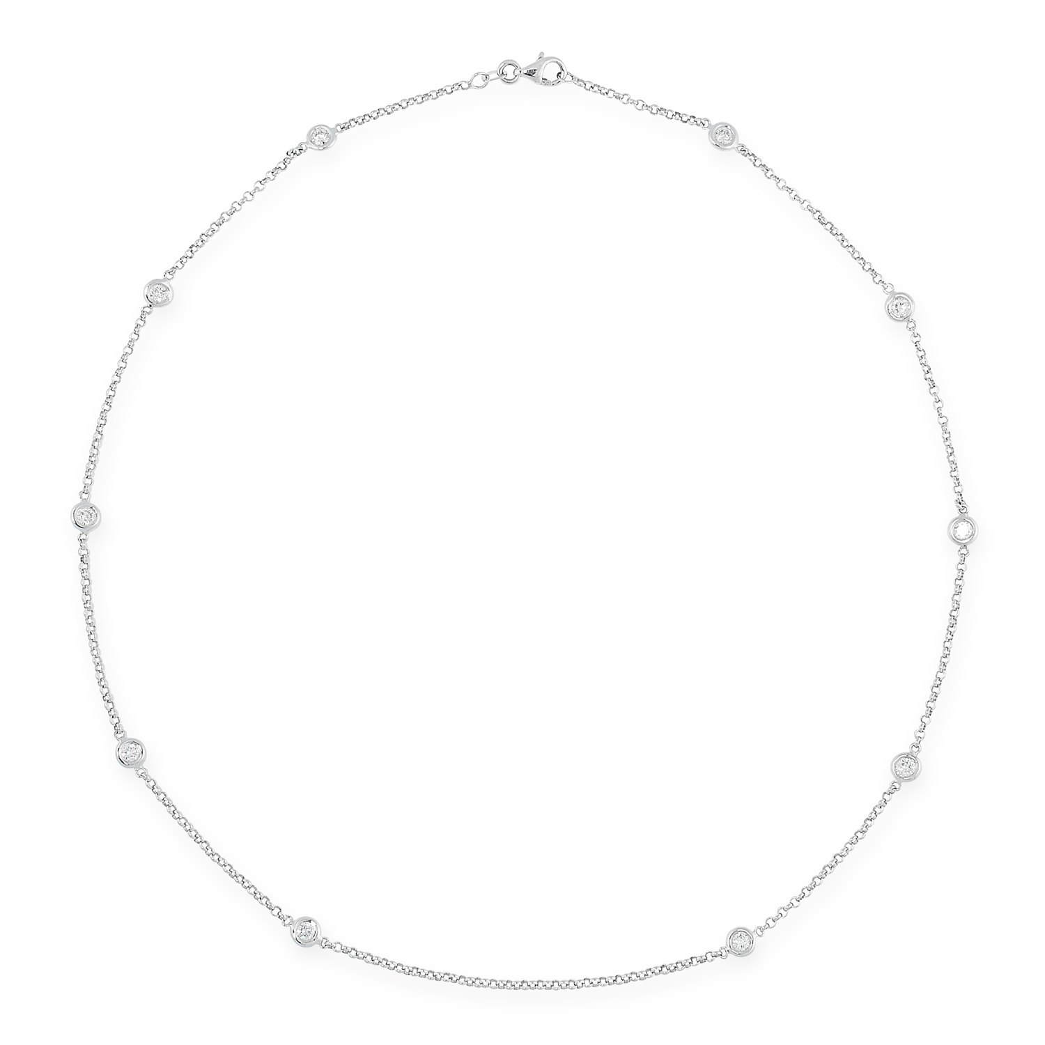 A DIAMOND CHAIN NECKLACE in the manner of Tiffany & Co Diamonds by the Yard, set with 1.20 carats of