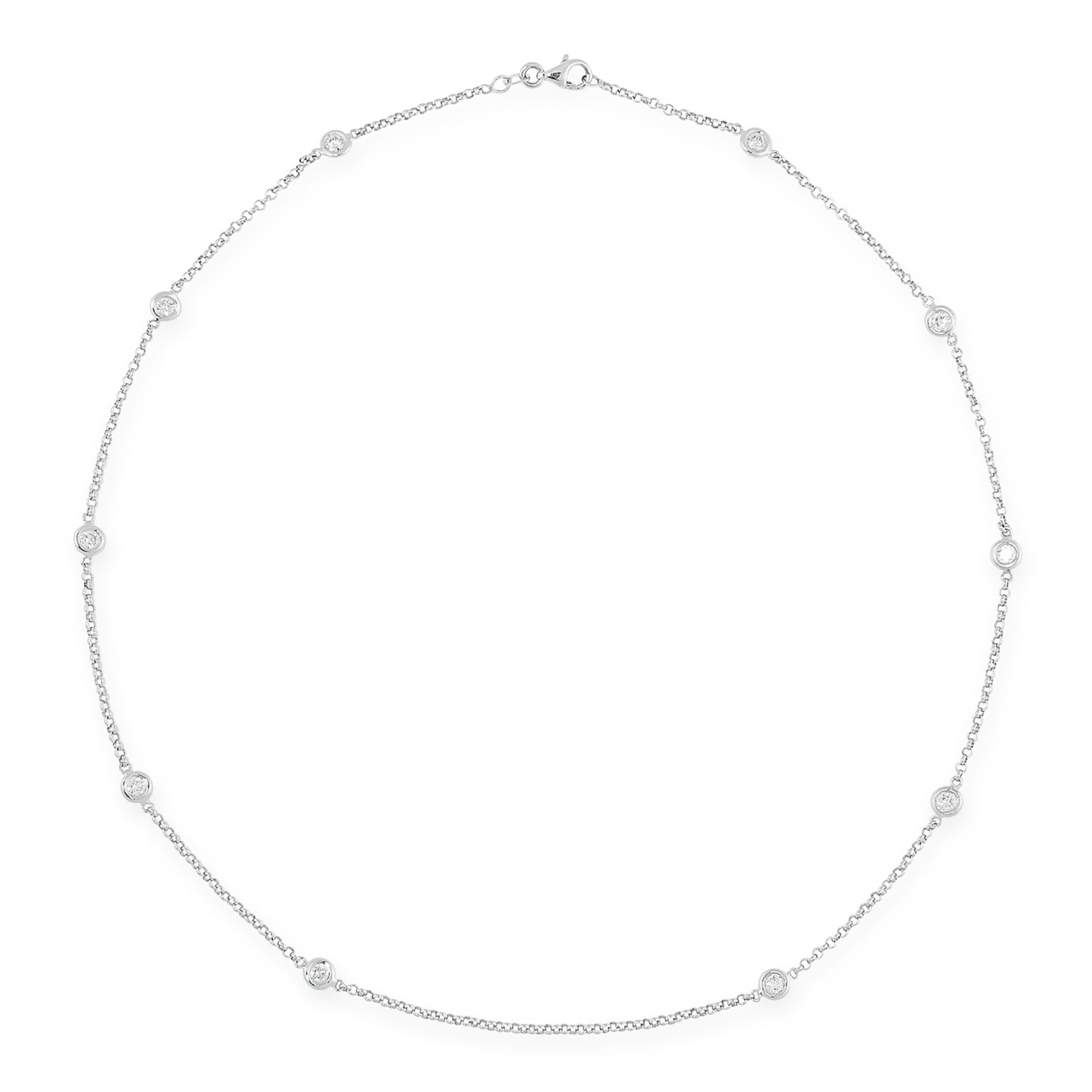 A DIAMOND CHAIN NECKLACE in the manner of Tiffany & Co Diamonds by the Yard, set with 1.20 carats of