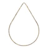 AN ANTIQUE FANCY LINK GUARD CHAIN NECKLACE, 19TH CENTURY in high carat yellow gold, comprising a