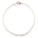 AN ANTIQUE MOONSTONE AND ROCK CRYSTAL NECKLACE comprising of a single row of graduated moonstone