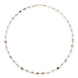 A MULTICOLOURED SPINEL NECKLACE comprising a single row of links, set with oval and round cut