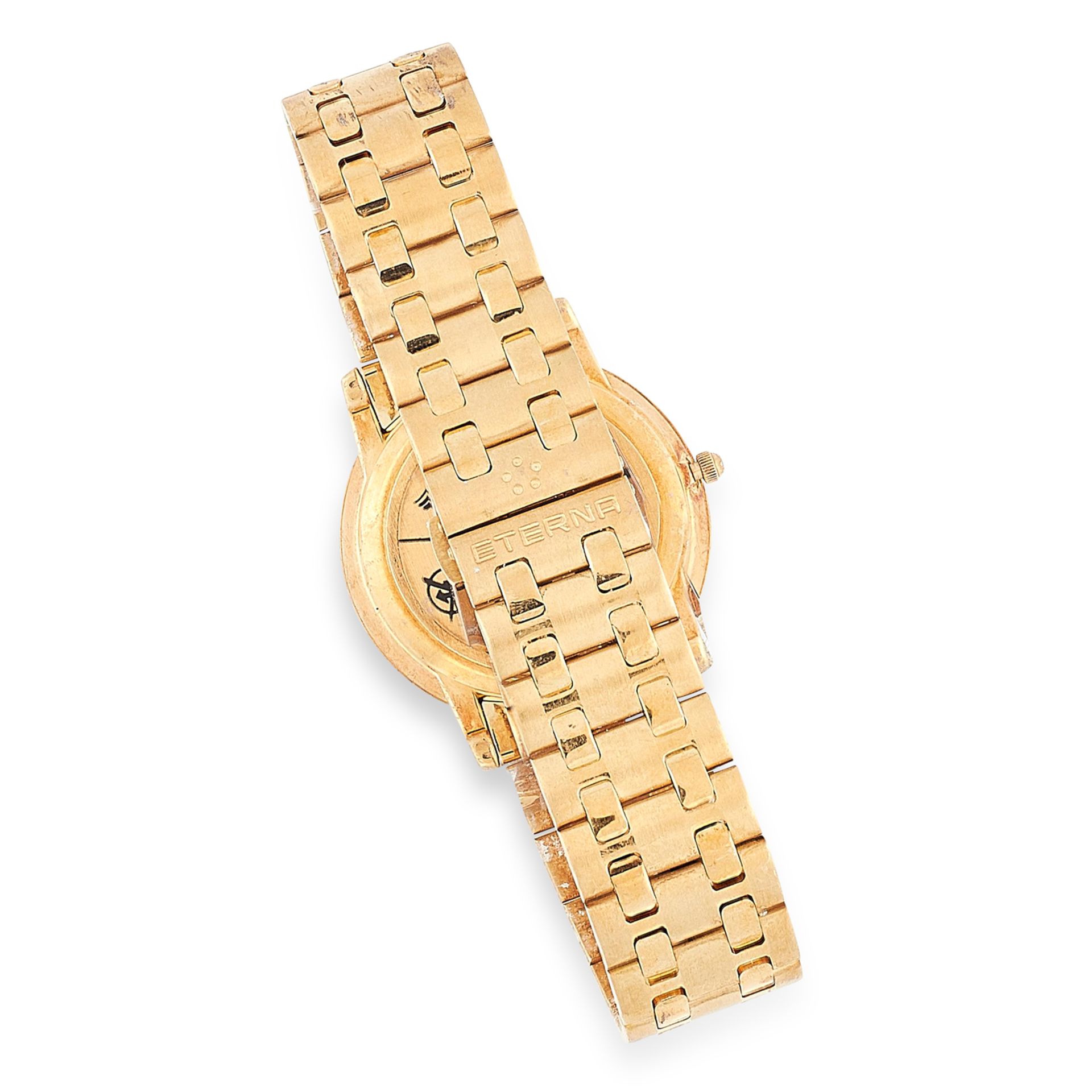 A DIAMOND LADIES WRIST WATCH, ETERNA, CIRCA 1990 in 18ct yellow gold, with round cut diamond set - Bild 3 aus 4