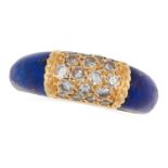 A DIAMOND AND LAPIS LAZUI PHILIPPINES RING, VAN CLEEF & ARPELS in 18ct yellow gold, set with