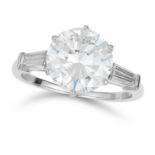 A 3.03 CARAT DIAMOND RING, VAN CLEEF AND ARPELS in platinum, set with a round cut diamond of 3.03