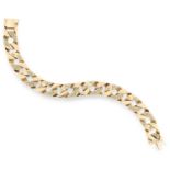 A VINTAGE FANCY LINK BRACELET, GEORGES LENFANT CIRCA 1970 in 18ct yellow gold, comprising of