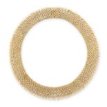 AN ANTIQUE ETRUSCAN REVIVAL COLLAR NECKLACE, 19TH CENTURY in high carat yellow gold, formed of