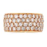 A VINTAGE DIAMOND ETERNITY BAND RING, VAN CLEEF & ARPELS in 18ct yellow gold, comprising four rows