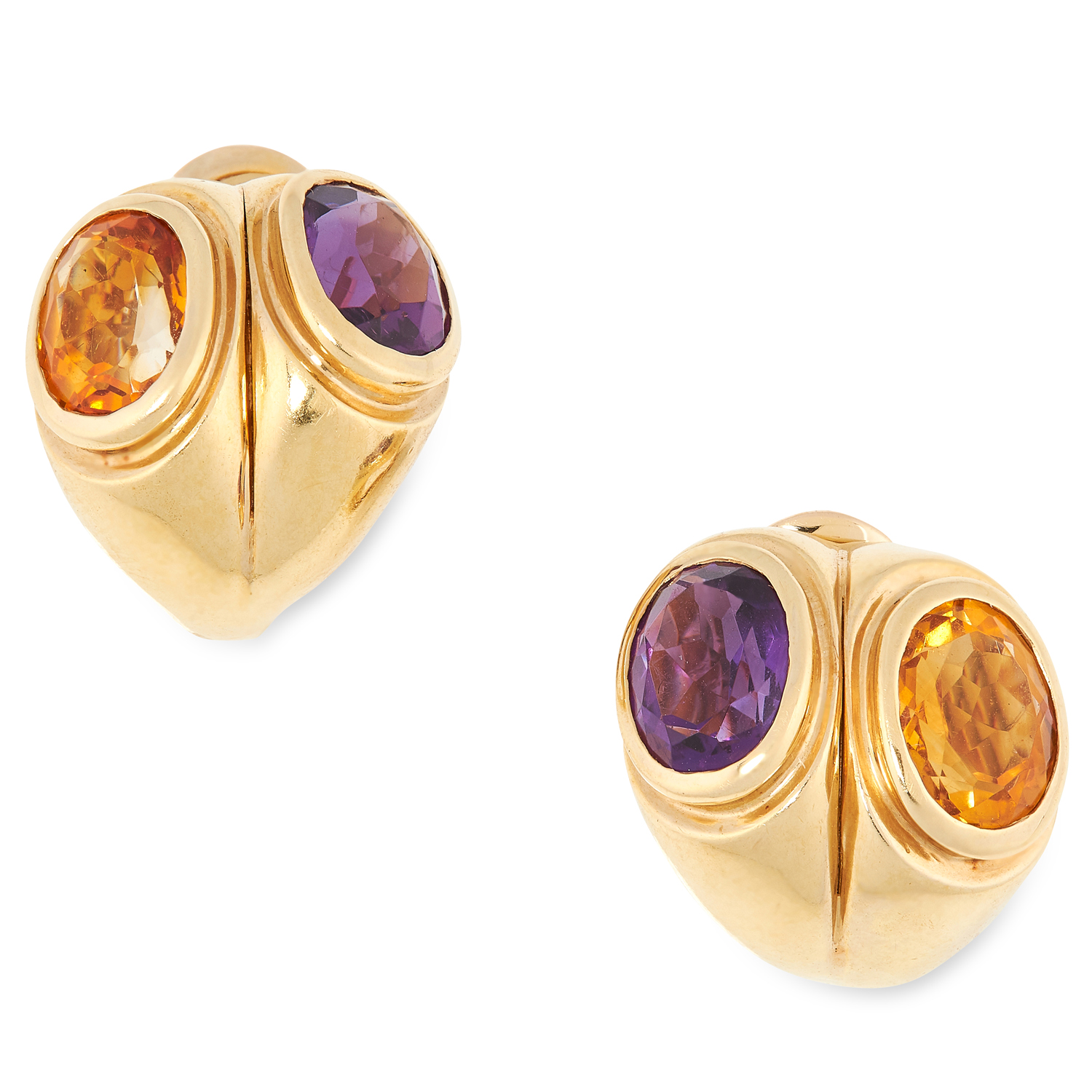 AN AMETHYST AND CITRINE RING AND EARRINGS SUITE, PARTLY BY TIFFANY & CO each set with oval cut - Image 4 of 5