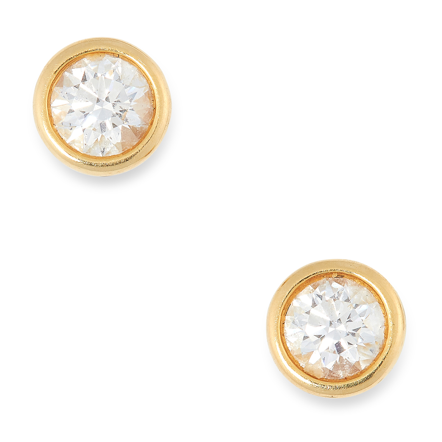 A PAIR OF 1.10 CARAT DIAMONDS BY THE YARD STUD EARRINGS, ELSA PERETTI FOR TIFFANY & CO in 18ct