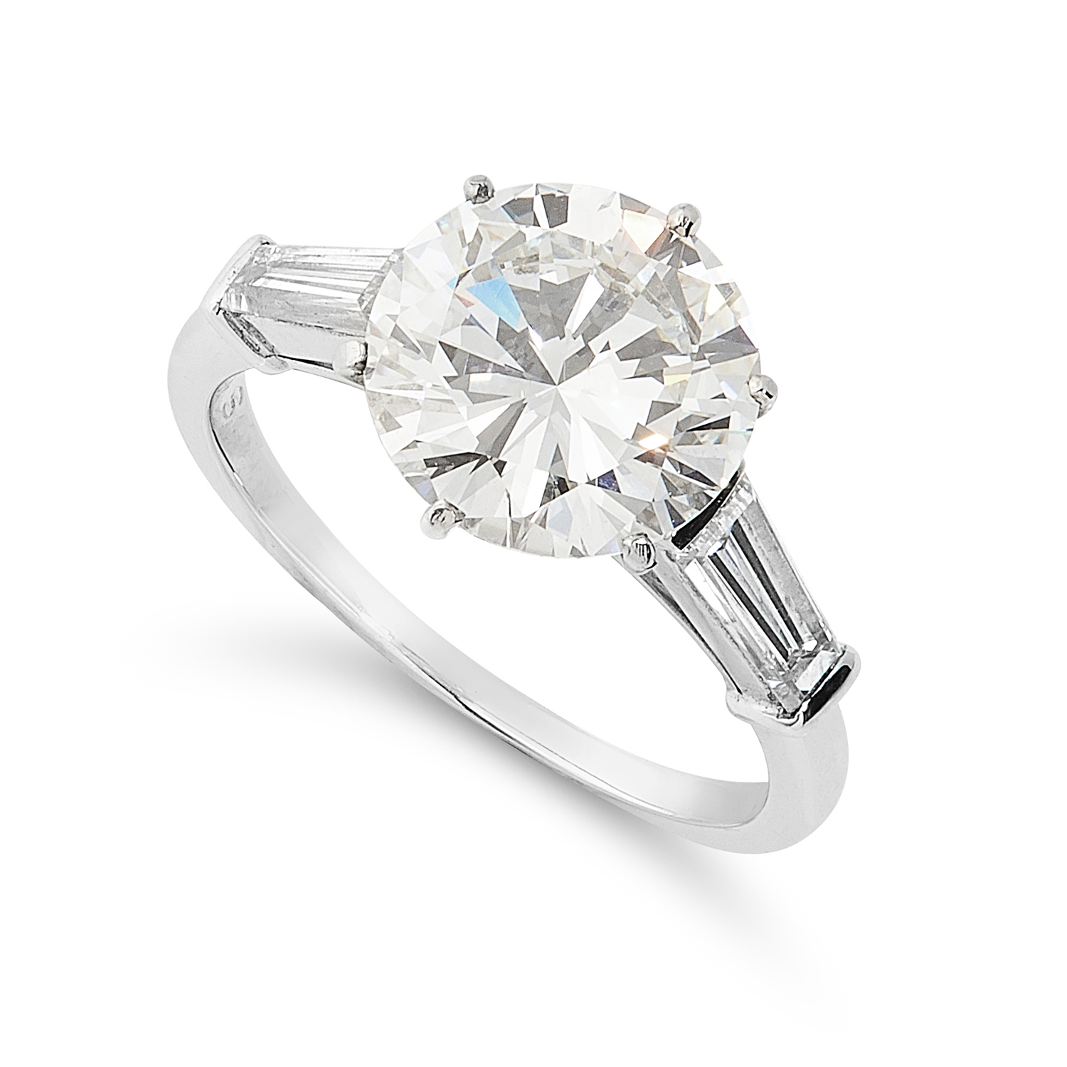 A 3.03 CARAT DIAMOND RING, VAN CLEEF AND ARPELS in platinum, set with a round cut diamond of 3.03 - Image 2 of 3