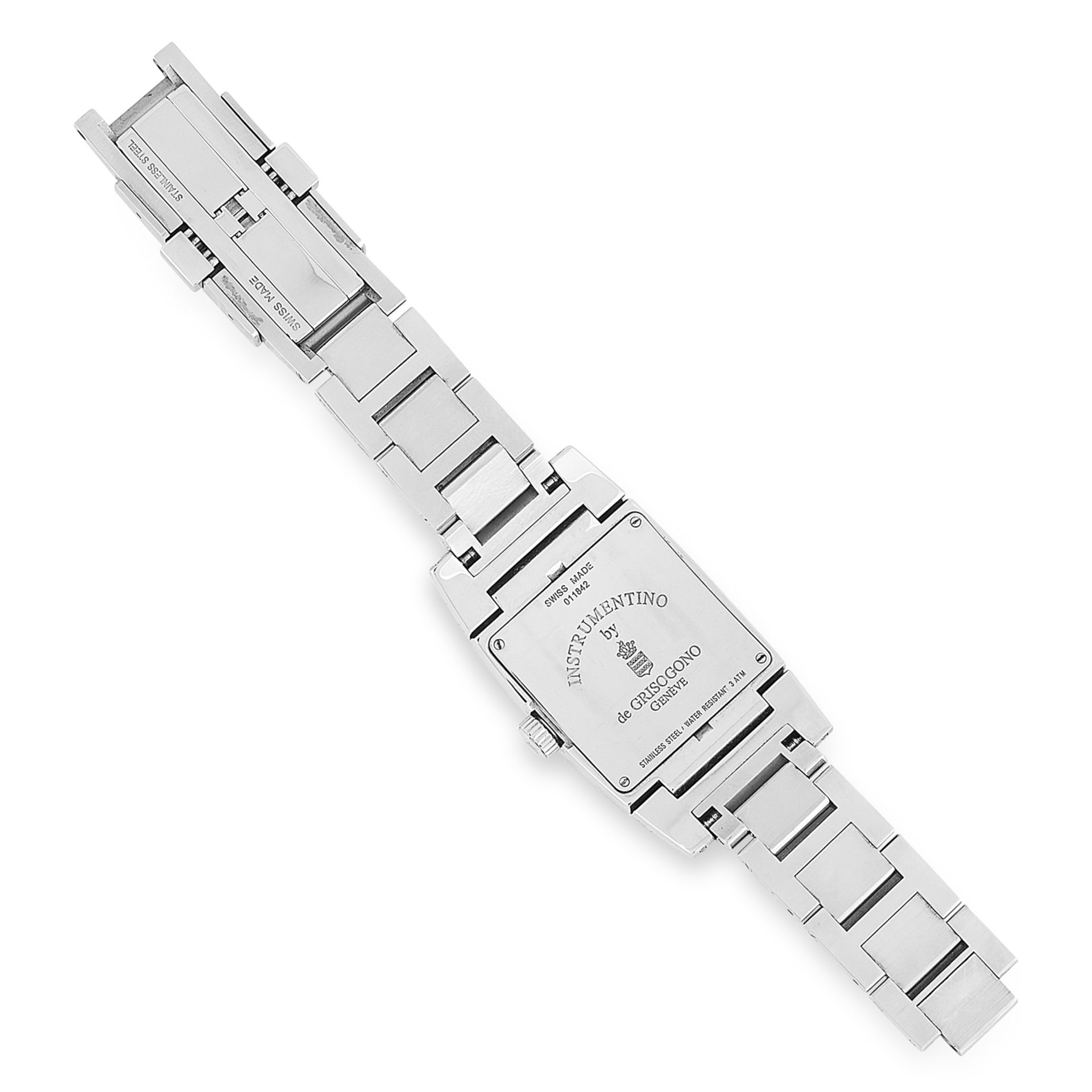 A LADIES DIAMOND WRIST WATCH, DE GRISOGONO in stainless steel, the dial and case accented by - Bild 2 aus 2