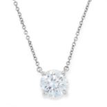 A 1.41 CARAT D VVS1 DIAMOND NECKLACE, TIFFANY & CO in platinum, set with a round modern brilliant