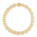 A MAILLON PANTHERE COLLAR NECKLACE, CARTIER in 18ct yellow gold, comprising of baton links, signed