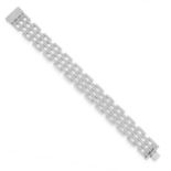 A DIAMOND FANCY LINK BRACELET in 18ct white gold, designed as multiple rows of open links set with