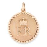 A ROYAL GOLD MEDALLION, CARTIER 1955 in 9ct yellow gold, with the royal cipher of Queen Elizabeth