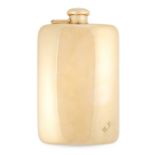 AN AMERICAN ONE PINT HIP FLASK, TIFFANY & CO 1922-47 in 18ct yellow gold, the curved body with