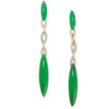 A PAIR OF FUSEAU IMPERIAL JADE, ROCK CRYSTAL AND DIAMOND EARRINGS, VHERNIER each designed with two