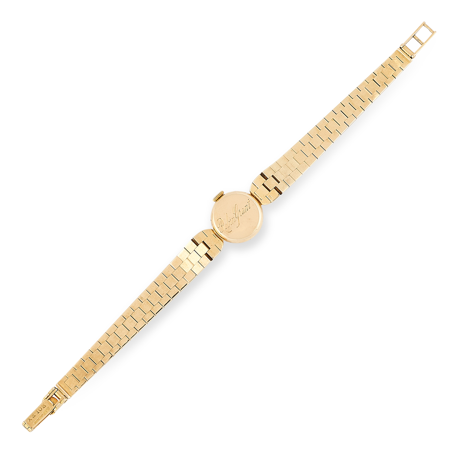 A VINTAGE ROLEX COCKTAIL WATCH in 18ct yellow gold, the circular dial set within a textured tapering - Image 2 of 2