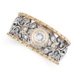 A VINTAGE DIAMOND DRESS RING, ATTR MARIO BUCCELLATI in 18ct gold, the open framework band