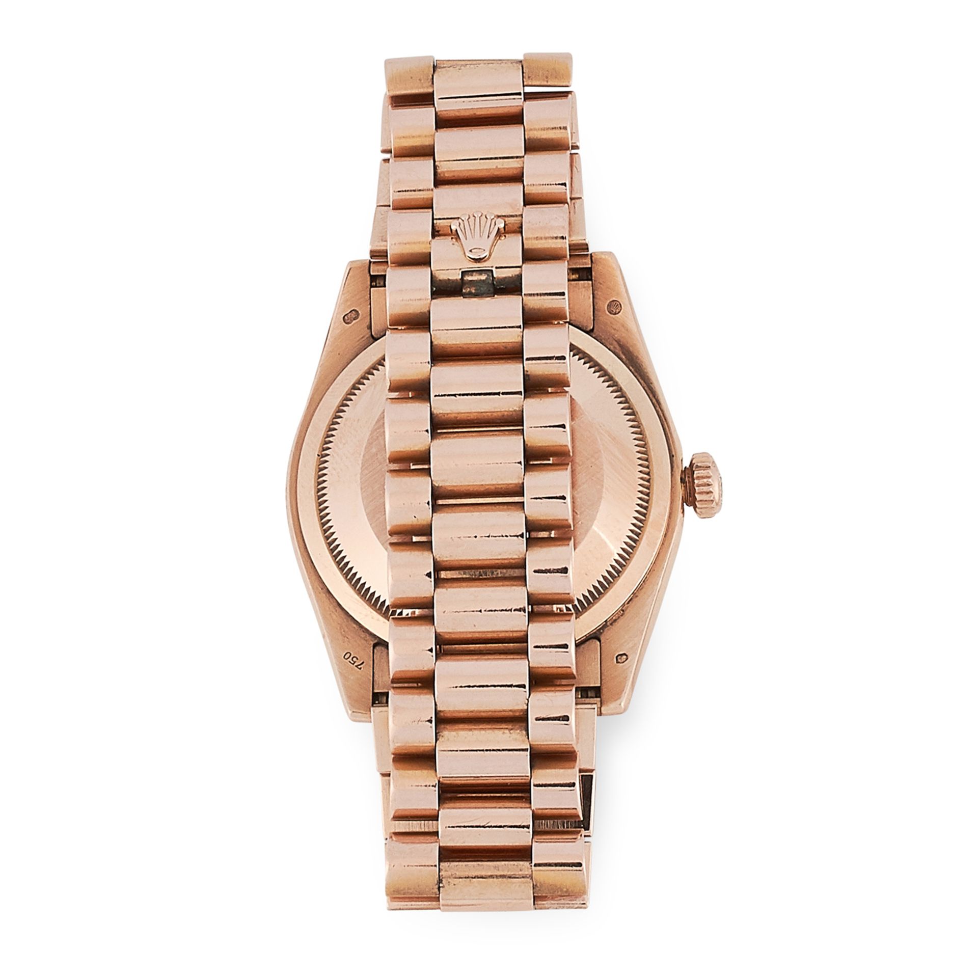 A LADIES OYSTER PERPETUAL DAY-DATE WRISTWATCH, ROLEX in 18ct rose gold, the rosé coloured dial, - Bild 2 aus 2