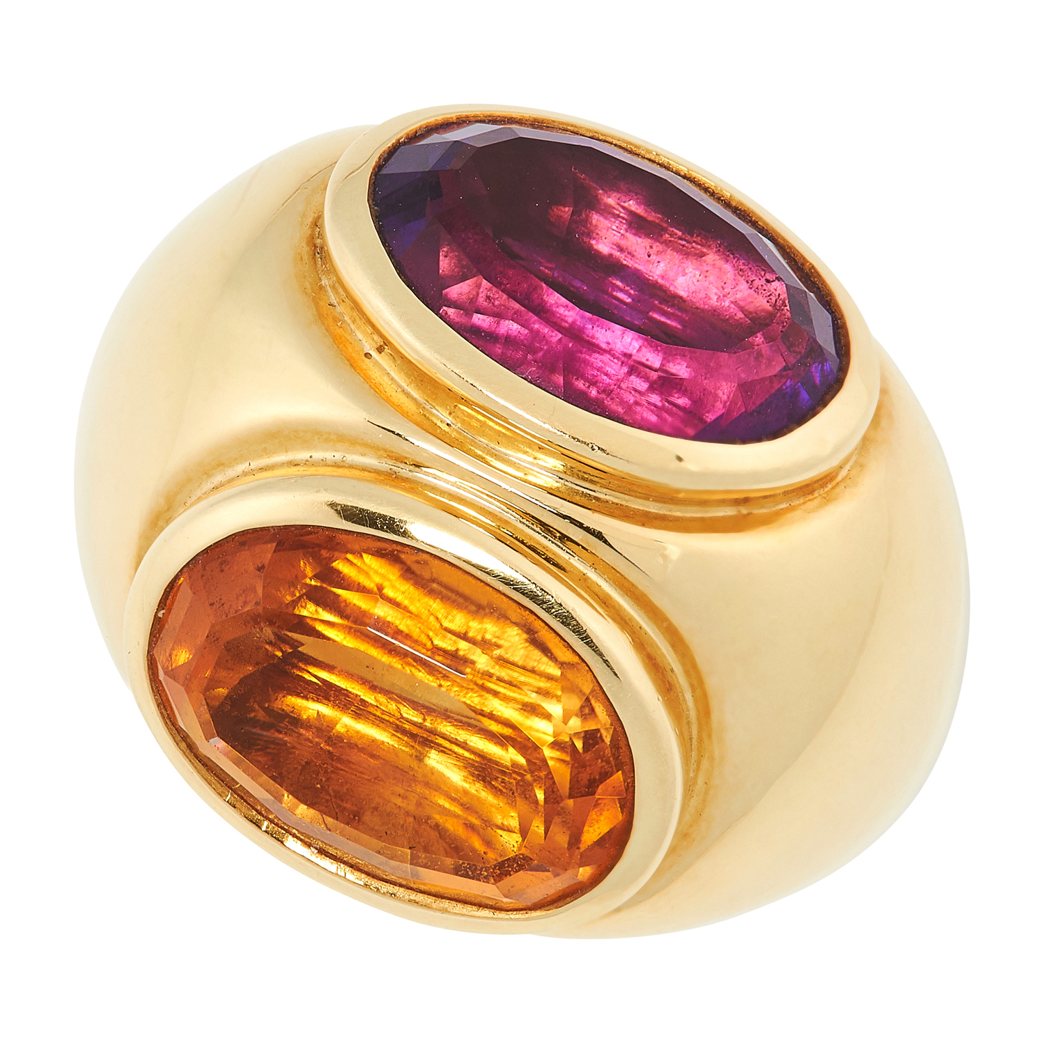 AN AMETHYST AND CITRINE RING AND EARRINGS SUITE, PARTLY BY TIFFANY & CO each set with oval cut - Image 2 of 5