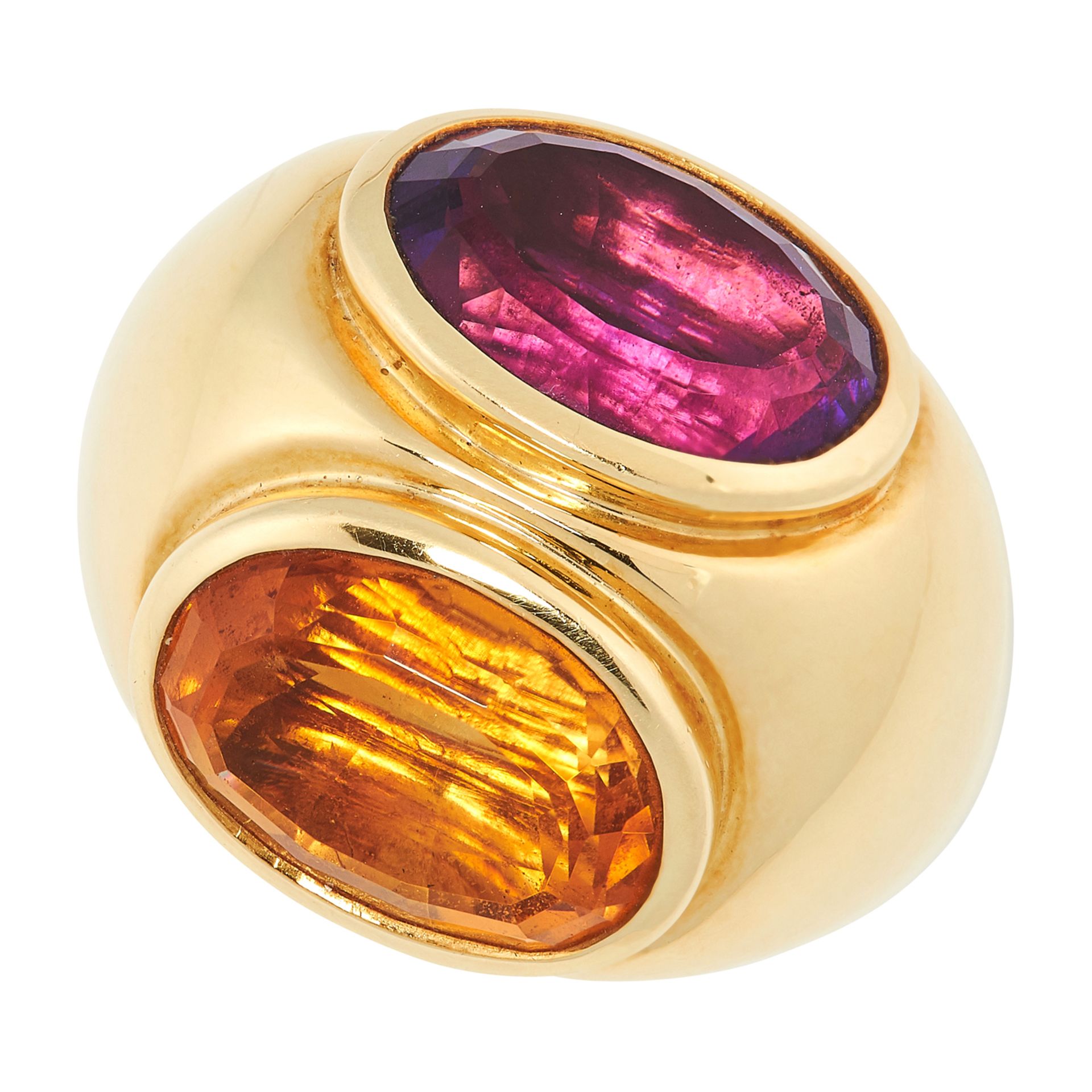 AN AMETHYST AND CITRINE RING AND EARRINGS SUITE, PARTLY BY TIFFANY & CO each set with oval cut - Bild 2 aus 5