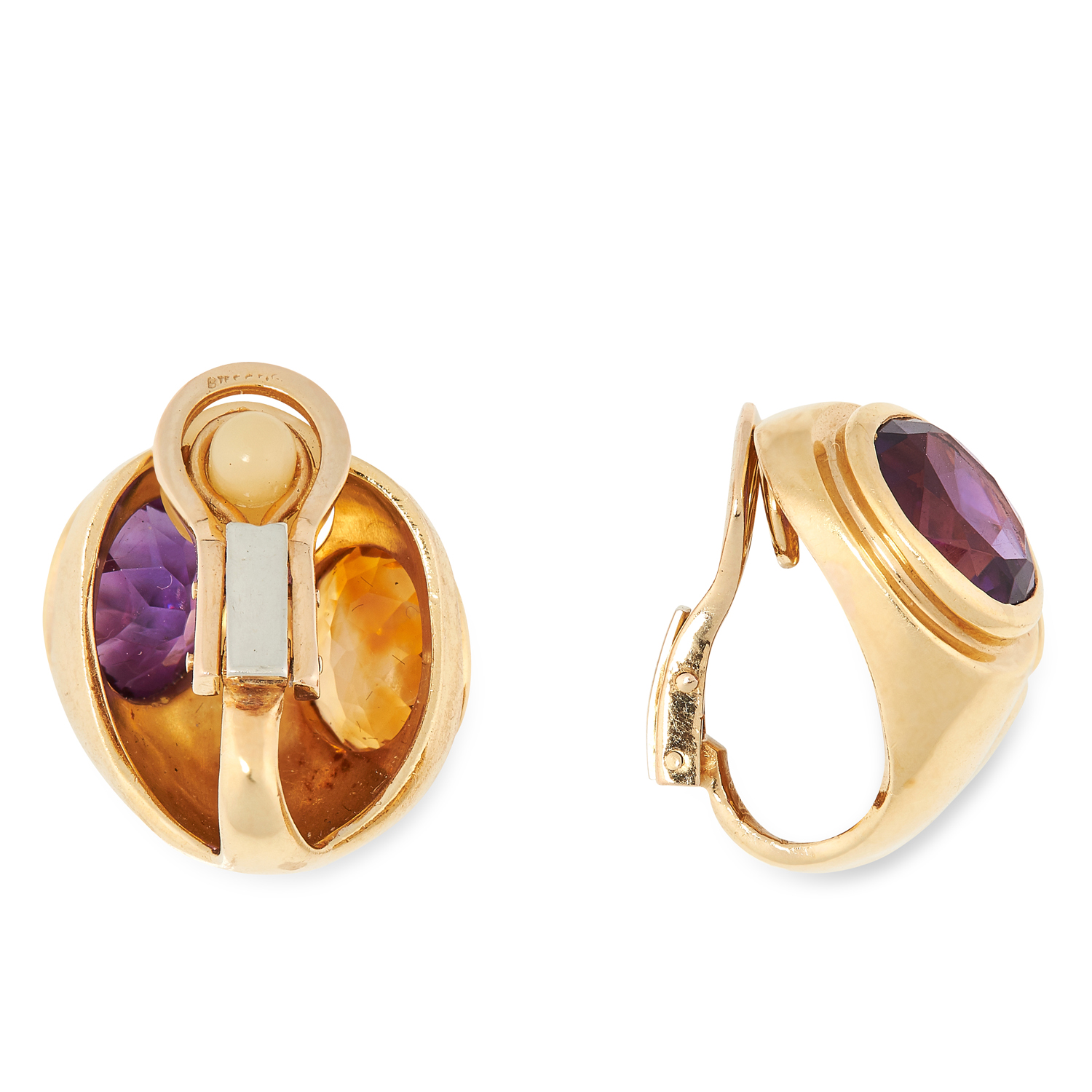 AN AMETHYST AND CITRINE RING AND EARRINGS SUITE, PARTLY BY TIFFANY & CO each set with oval cut - Image 5 of 5