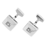 A PAIR OF HAPPY DIAMOND CUFFLINKS, CHOPARD in 18ct