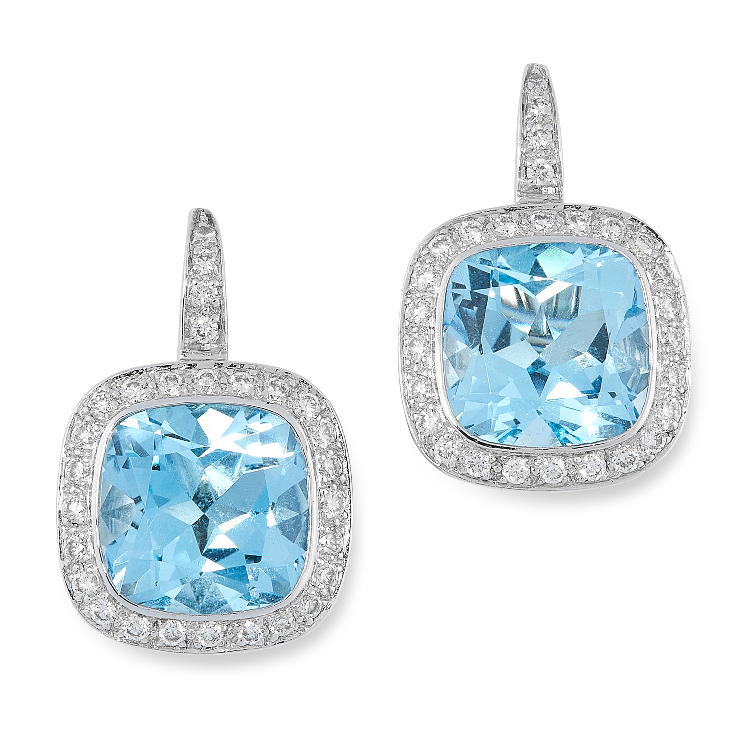 A TOPAZ AND DIAMOND CLUSTER EARRING AND RING SUITE - Image 3 of 3