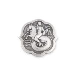 A MYTHICAL MERMAID AND MERHORSE BROOCH, DESIGNED BY ARNO MALINOWSKI FOR GEORG JENSEN CIRCA 1940