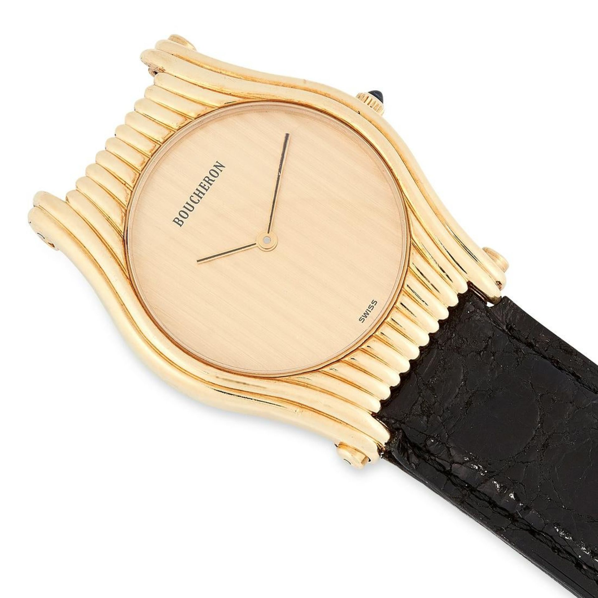 A LADIES WRIST WATCH, BOUCHERON in yellow gold, wi