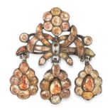 AN ANTIQUE TOPAZ GIRANDOLE BROOCH, PORTUGESE 18TH