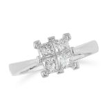 A DIAMOND DRESS RING set with a cluster of four pr
