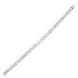 A 5.03 CARAT DIAMOND LINE BRACELET comprising a single row of round cut diamonds within illusion