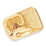 A VINTAGE BELT BUCKLE, DAVID WEBB in 18ct yellow gold, the rectangular body textured in high