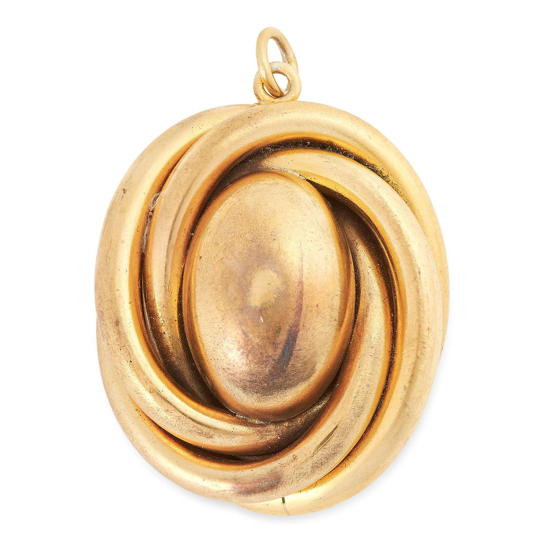 AN ANTIQUE VICTORIAN PENDANT, 19TH CENTURY in pinchbeck, of oval form, the central motif within a