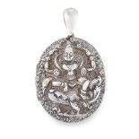 AN ANTIQUE SILVER LOCKET, LATE 19TH CENTURY in silver, the hinged oval body chased to the front