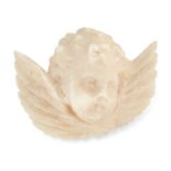 AN ANTIQUE IVORY CHERUB BROOCH, 19TH CENTURY carved to depict a cherub with wings, unmarked, 5.