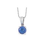 TANZANITE PENDANT set with a round cut tanzanite of approximately 1.32 carats, 43cm, 4.9g.