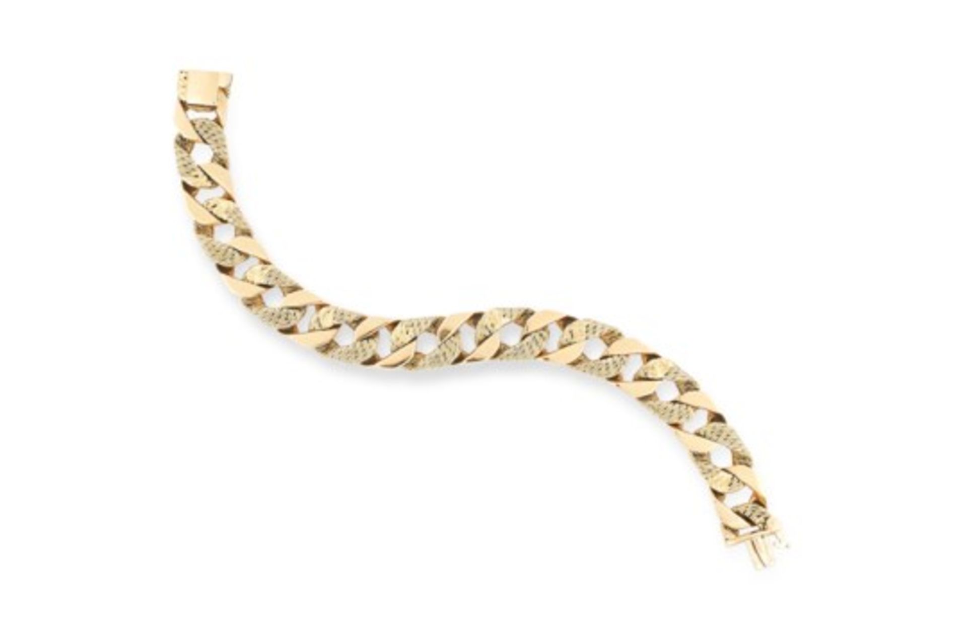 A VINTAGE FANCY LINK BRACELET, GEORGES LENFANT CIRCA 1970 in 18ct yellow gold, comprising of
