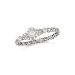 AN ART DECO DIAMOND BRACELET, EARLY 20TH CENTURY in 18ct white gold and platinum, set with three