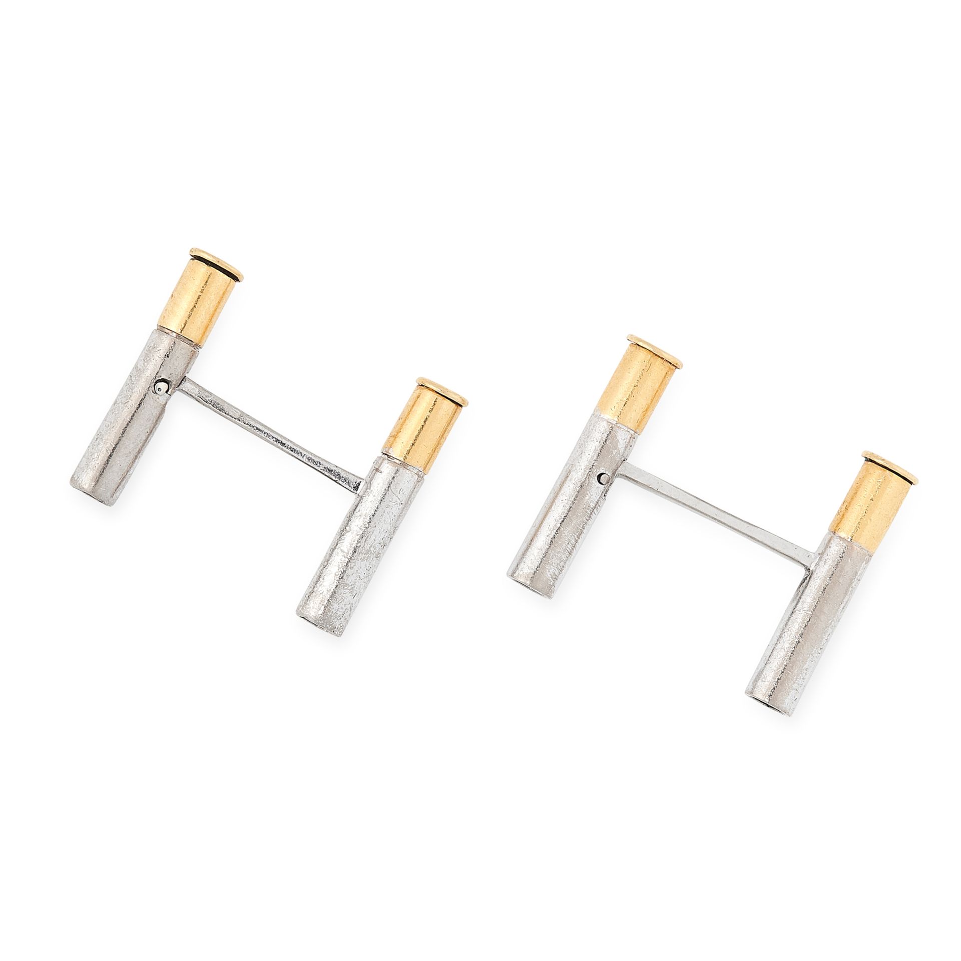 A PAIR OF BULLET SHELL CUFFLINKS, CARTIER each formed of two bullet shell links connected by a