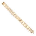 A MAILLON PANTHERE BRACELET, CARTIER in 18ct yellow gold, comprising five rows of interlocking