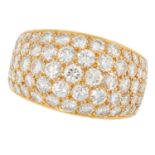 A DIAMOND DRESS RING, BULGARI in 18ct yellow gold, pave set with round cut diamonds totalling 4.0-