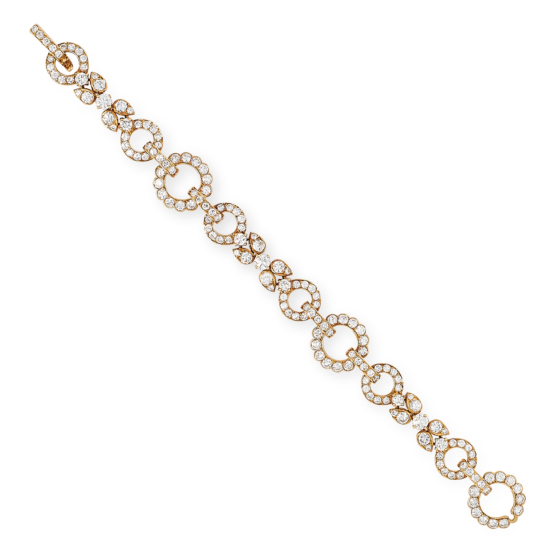 AN IMPORTANT DIAMOND NECKLACE, BRACELET AND BROOCH SUITE, VAN CLEEF & ARPELS in 18ct yellow gold, - Image 4 of 4