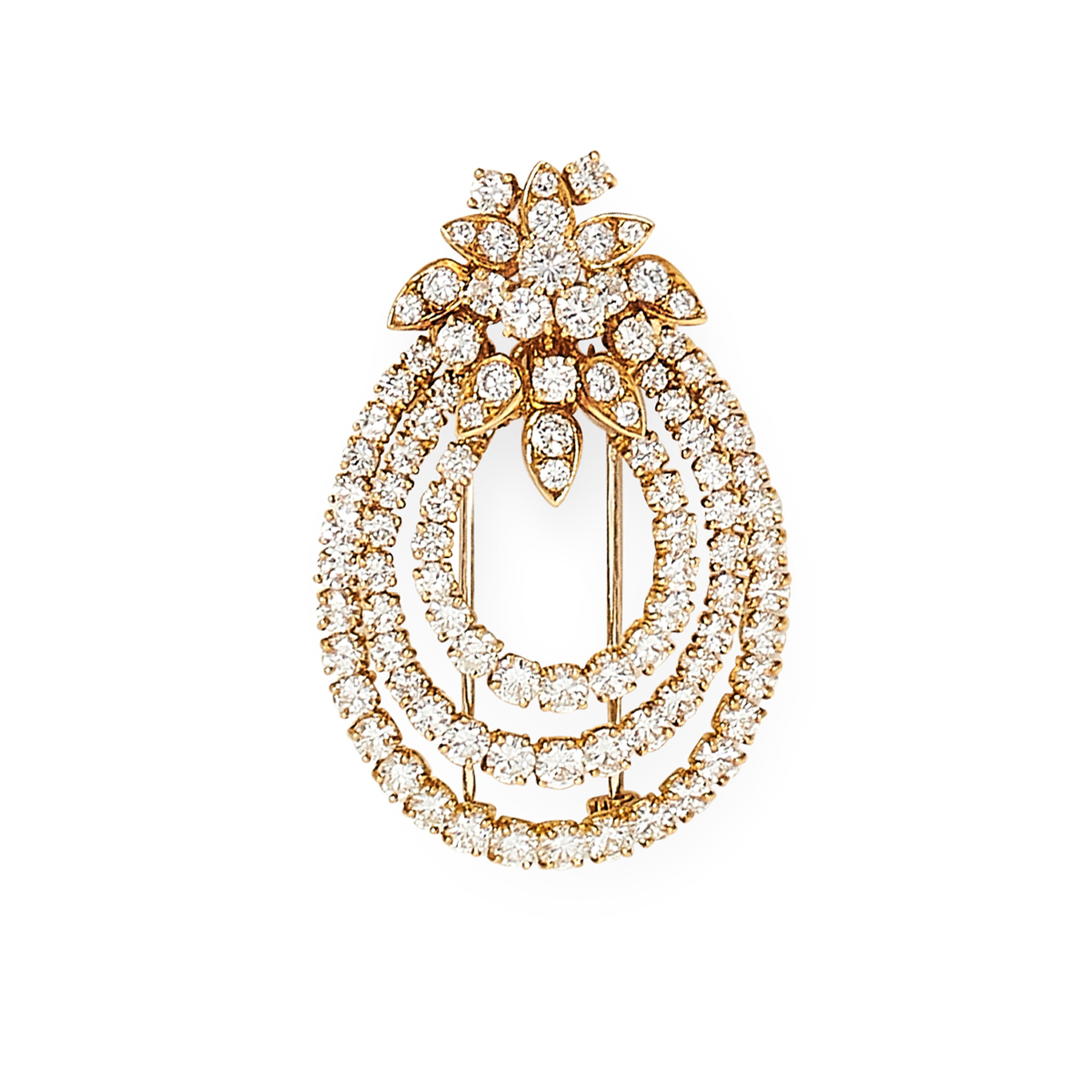 AN IMPORTANT DIAMOND NECKLACE, BRACELET AND BROOCH SUITE, VAN CLEEF & ARPELS in 18ct yellow gold, - Image 2 of 4