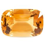 A LARGE UNMOUNTED CITRINE cushion cut, weighing 234.65 carats, 4.8cm x 3.2cm x 2.4cm.