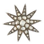 AN ANTIQUE DIAMOND STAR BROOCH, EARLY 19TH CENTURY in yellow gold, designed as a ten pointed star,